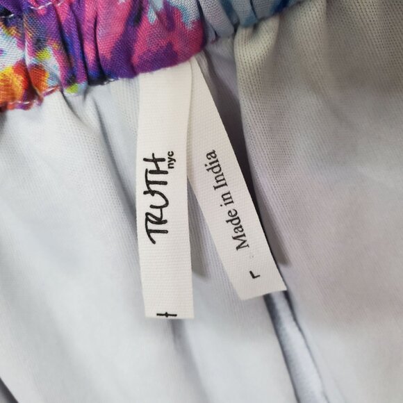 Truth NYC L Skirt Maxi Flowy Tie Dye Boho Colorful Pull On Psychedelic Vibrant - Picture 4 of 10